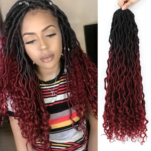 Vista 12 de Cabello Corto de Locs Falsos para Crochet Pre-Enrollado 12 Pulgadas 6 Paquetes Cabello de Locs de Diosa para Crochet Locs Falsos Suaves con Puntas