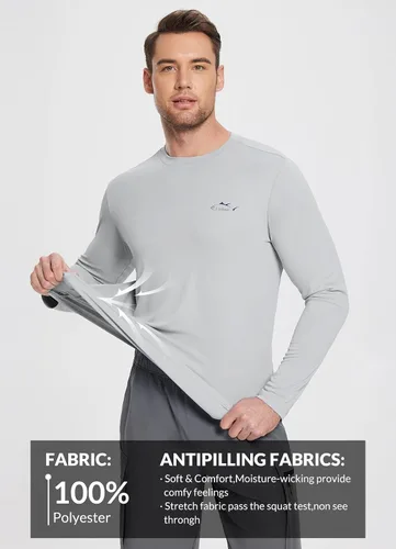 Vista 4 de BALEAF Camisetas de pesca de manga larga para hombre, rendimiento UPF 50+, protección solar, SPF, de secado rápido