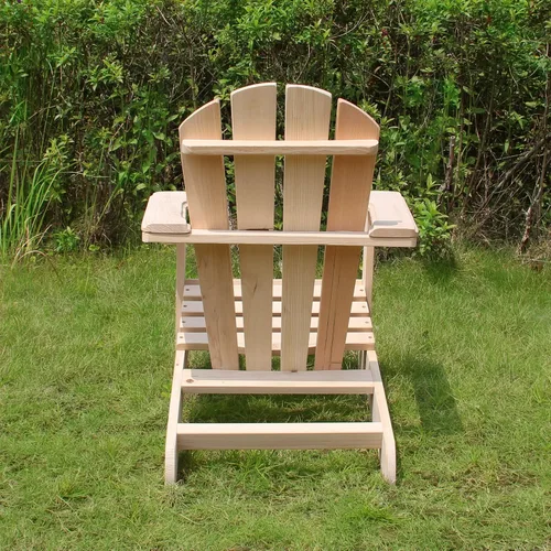 Vista 8 de Silla Adirondack de madera para niños, muebles de patio al aire libre para niños, jardín, césped, silla de cubierta, sin terminar