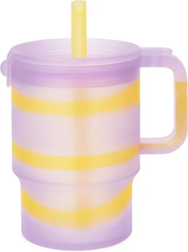 Vista 9 de Olababy Vaso de silicona para niños pequeños con asa y pajita, arándano, 11 Azul (Arándano)