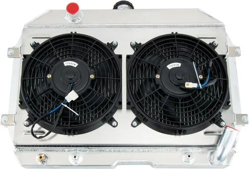 Vista 4 de Ventilador de aluminio de la cubierta del radiador de la raza de 4 filas para 1970-1975 Nissan Datsun 240Z 260Z L6