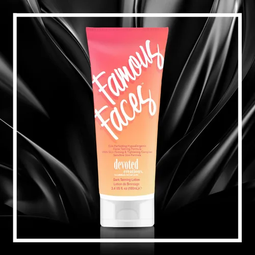 Vista 4 de Devoted Creations Loción bronceadora facial hipoalergénica para perfeccionar la piel Famous Faces, 3.4 onzas líquidas