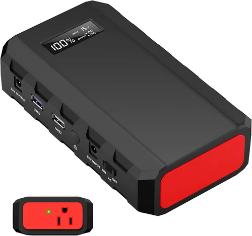 Vista 10 de powkey Estación de Energía Portátil con Salida de CA, Paquete de Batería Externa de 65W/110V 24000mAh/88.8Wh, Fuente de Alimentación Portátil