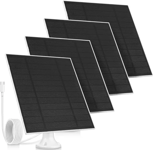 Vista 7 de Paquete de 4 paneles solares compatibles con cámara Google Nest para interiores y exteriores (versión de batería), cargador de energía solar