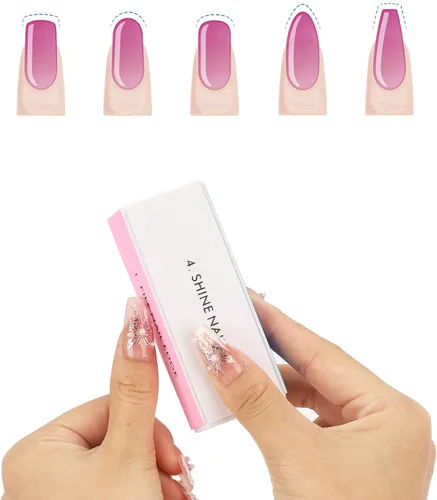 Vista 5 de Bloques pulidores de uñas de 4 vías para uñas naturales, bloque de pulido de uñas, limas de uñas, herramienta de forma y brillo de uñas