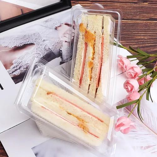 Vista 7 de DOITOOL 100pcs Sandwich Contenedores Plástico Sandwich Box Plástico Sandwich Triángulo Bolsa