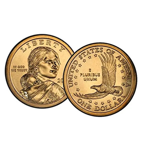 Vista 2 de 2000 P, D Moneda de dólar nativa americana (Sacagawea/dorada) Juego de 2 monedas sin circular