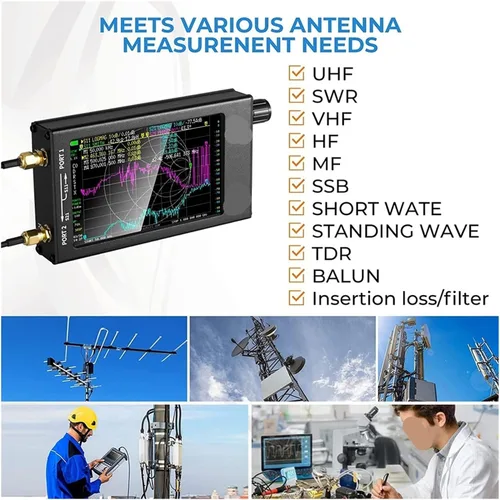 Vista 4 de Network Analyzer, Vector Network Analyzer 10KHz-1.5GHz 0.3 Inch Antenna Measuring