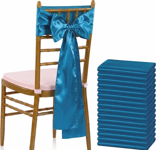 Vista 24 de Juego de 50 listones para sillas, de la marca MDS, Satin, Azul marino, 50