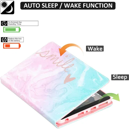 Vista 2 de Dteck Funda para tablet Fire HD 8 y Fire HD 8 Plus, (pantalla HD de 8 pulgadas, 10ª generación) – Funda protectora de cuero con tapa plegable