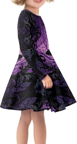 Vista 4 de Upetstory Vestidos casuales para niñas, vestidos de juego para niños, vestido de patinadora con vuelo