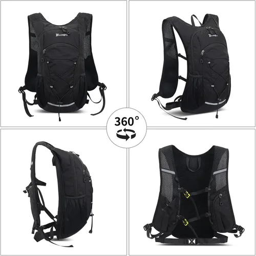 Vista 8 de Mochila pequeña de 15L para senderismo ligera Mochila de hidratación para hombres y mujeres, mochila de senderismo impermeable para viajes y ciclismo