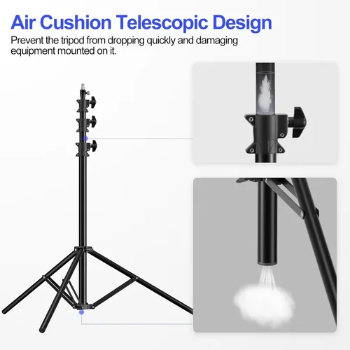 Vista 4 de EMART - Trípode de fotografía resistente de 13 pies para fotografía Air-Cushioned Aluminum Alloy Light Stand with 1/4'' and 3/8'' Screw
