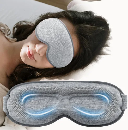 Vista 8 de Máscara de Ojos con Peso para Dormir - Máscaras de Ojos para Dormir con Correa Ajustable, Cubiertas de Ojos para Extensiones de Pestañas
