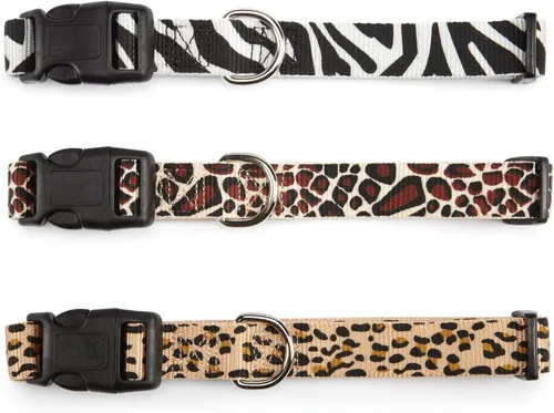Vista 2 de East Side Collection Collar de perro de nailon con estampado de guepardo, 6 a 10 pulgadas
