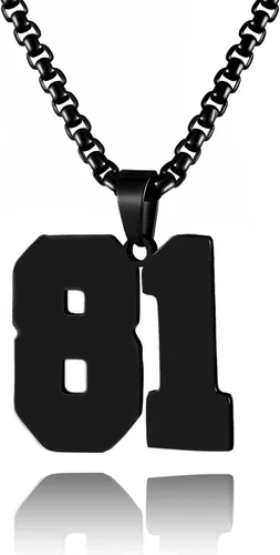 Vista 79 de Collar de Número Dorado para Hombre, Cadena de Acero Inoxidable con Colgante de Número para Atletas, Joyería Deportiva Personalizada para Niños