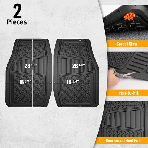Vista 3 de Armor All 2 piezas de alfombrillas para camioneta, alfombrillas resistentes para todo tipo de clima para camionetas — Negro