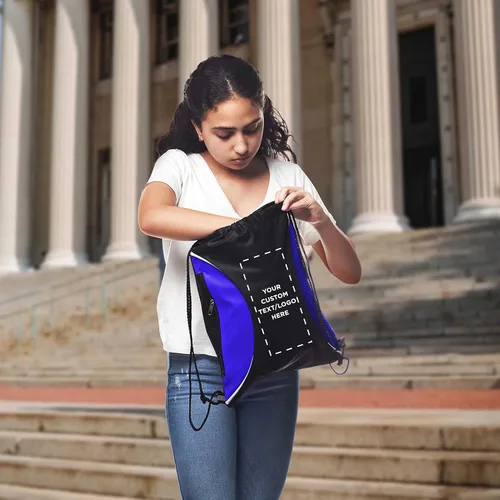 Vista 29 de DISCOUNT PROMOS Juego de mochilas con cordón no tejidas personalizadas de 10/50/100, paquete personalizado a granel