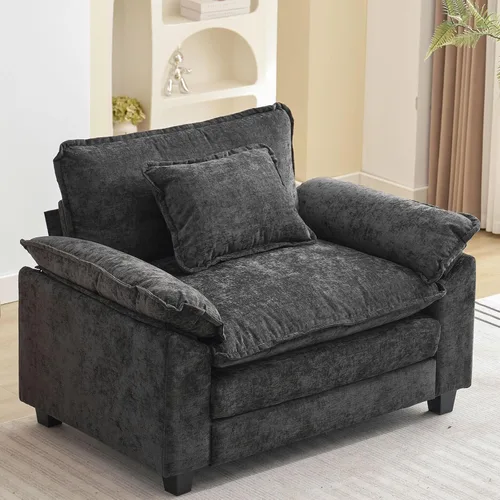 Vista 41 de Sofá Seccional, Sofá Modular Cloud con Otomana, Sofás Cama de Asiento Profundo con Almohadas Decorativas, Cómodo Sofá de Dos Plazas de Chenilla
