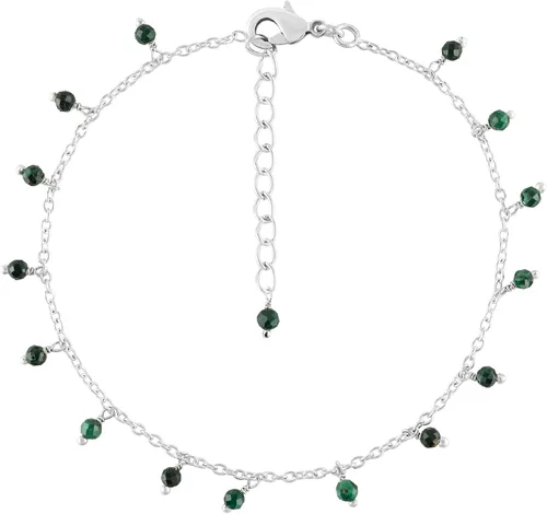 Vista 14 de Yanara Tobilleras de piedras preciosas para mujer, piedra natal natural, chapada en plata, joyería hecha a mano en 8.5 + 1.5 pulgadas, cristales