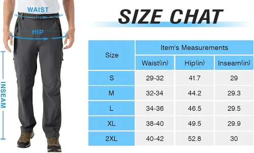 Vista 6 de TBMPOY Pantalones de senderismo y montaña, ligeros, impermeables, con cinturón, secado rápido, para hombres