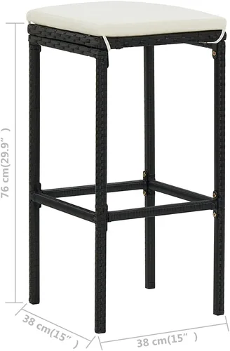 Vista 2 de sillas de bar, taburetes de bar, taburetes de bar Juego de 3, mesa de bar, sillas para barra de cocina, taburetes de bar con cojines 4 piezas