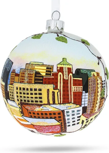 Vista 6 de El Paso, Texas, USA Bola de Vidrio Adorno de Navidad 4 Pulgadas