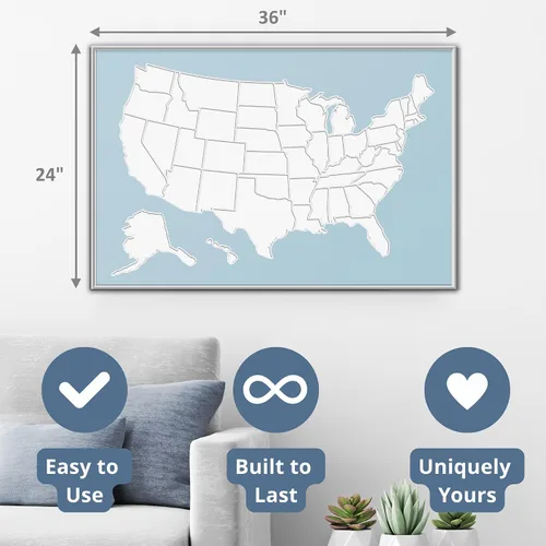 Vista 4 de 1DEA.me Mapa fotográfico de Estados Unidos - Mapa de viaje de 50 estados - 24 x 36 pulgadas - Incluye un creador de fotos seguro - Fácil de usar