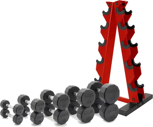 Vista 16 de CAP Barbell Juego de mancuernas hexagonales recubiertas de 150 libras con estante vertical Múltiples opciones