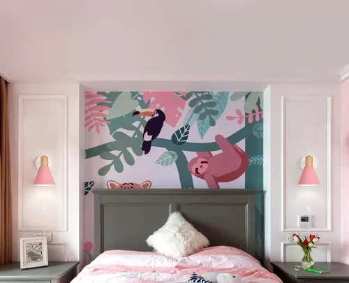 Vista 3 de ClanKin Juego de 2 apliques de pared para dormitorio, lámpara de lectura de pared estilo madera ajustable y regulable en color negro, luz de pared