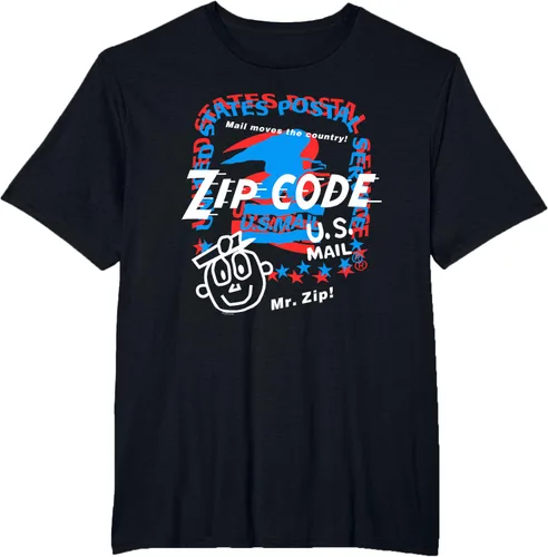 Vista 14 de USPS Camiseta con collage Mr. Zip, Negro, S