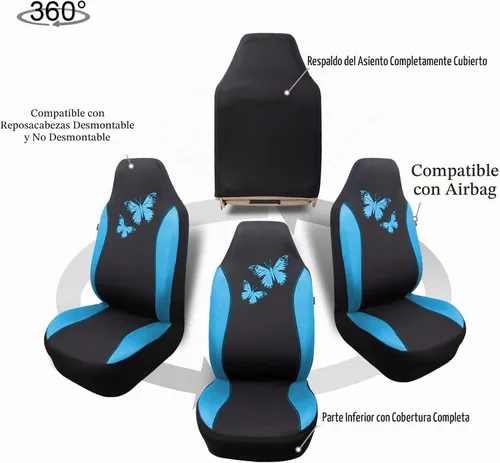 Vista 9 de Flying Banner - Juego completo de fundas para asiento de automóvil Butterfly, estilo universal de moda para mujer, para banco trasero (divisible)