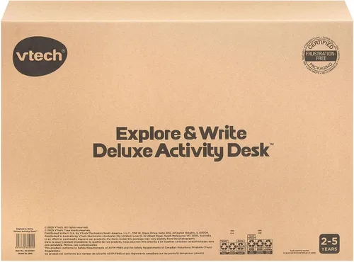 Vista 7 de VTech Escritorio de actividades Deluxe para explorar y escribir (embalaje sin frustraciones), Azul
