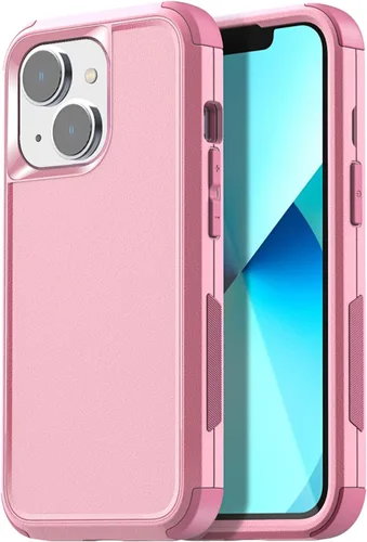 Vista 9 de AICase para iPhone 13/iPhone 14 con funda con clip para cinturón, protector de pantalla, funda protectora resistente de grado militar, protección