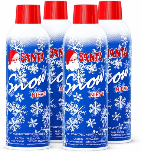 Vista 3 de Prextex Aerosol de nieve falso para árbol de Navidad, de secado rápido