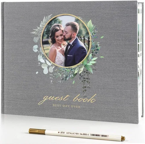 Vista 10 de Libro de invitados de boda, Libro de invitados para recepción de boda, Libro de invitados Polaroid para boda de 100 páginas en papel con tapa dura