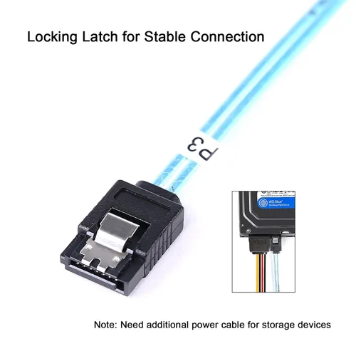 Vista 4 de ADCAUDX Cable SATA-III: 1.6 ft, 4 unidades/juego delgado SATA 6Gbps HDD SSD cable de datos incluido reemplazo para servidor Bitcoin computadora SSD