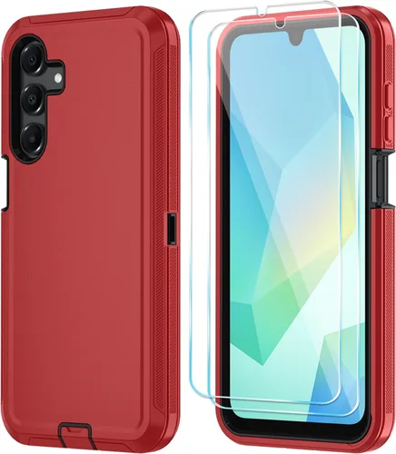 Vista 11 de Qinmay Funda para Samsung Galaxy A15 5G con protector de pantalla HD, resistente a los golpes y a las caídas, funda de 3 capas para Galaxy A15, Negro