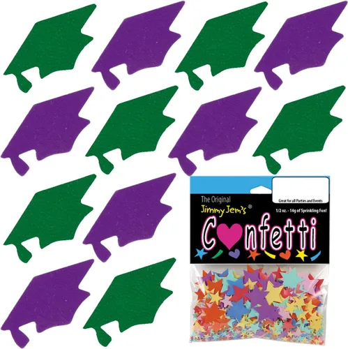 Vista 28 de Confetti Grad Cap Negro, Azul Marino Combo - 2 bolsas de media onza (1 oz)