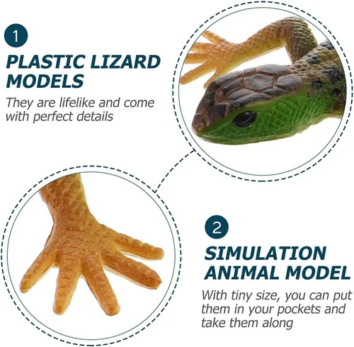 Vista 8 de NUOBESTY Figura de lagarto falso de juguete de plástico de lagarto figura de acción de reptil juguete para colección ciencia educativo (verde)