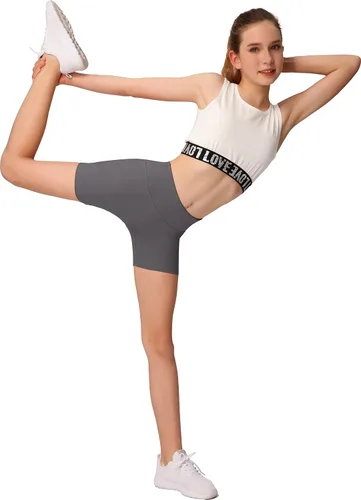 Vista 4 de Conjunto de pantalones cortos de yoga para niña con bolsillos (4 unidades)