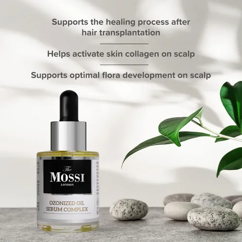 Vista 4 de The Mossi London - Suero ozonizado para el cabello y el cuero cabelludo - Tratamiento de aceite de oliva ozonizado al 50% para hebras de aspecto más