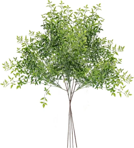 Vista 7 de Nandina - 3 piezas de hojas artificiales de plantas artificiales de 41.7 pulgadas, tallos de vegetación artificial, ramas de arbustos verdes