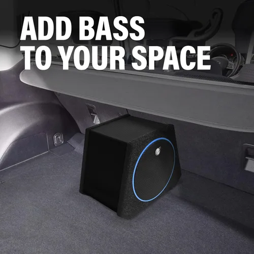Vista 2 de Planet Audio Paquete de subwoofer y amplificador para automóvil PAB80 - Amplificador integrado, subwoofer de 8 pulgadas con radiador pasivo, control