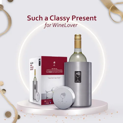 Vista 6 de Cubo enfriador de vino con piedra de hielo inoxidable, cubo de champán para botella individual de 25.4 fl oz de frío hasta 5 horas, cubo enfriador