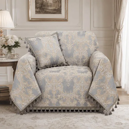 Vista 17 de Loom and Mill - Fundas clásicas de jacquard para sofá, 71 x 118 pulgadas, color negro Vintage Sofa Slipcovers Couch Covers for Sectional L