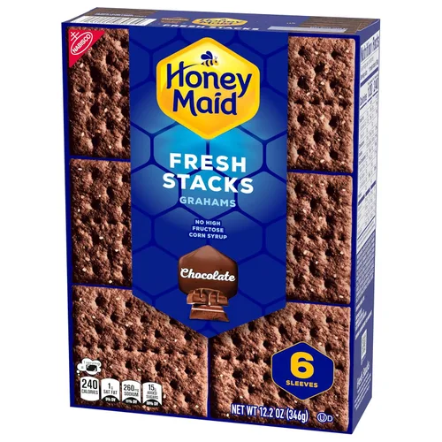 Vista 11 de HONEY MAID Fresh Stacks Chocolate Graham Crackers, aperitivos de viaje a granel, 6 cajas (36 paquetes de aperitivos múltiples)