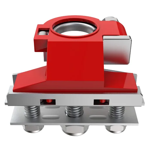 Vista 2 de 2 piezas de kit de conectores de abrazadera de terminales de cable de batería de 3 vías para auto de poste superior, positivo y negativo, rojo