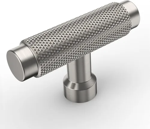 Vista 30 de Paquete de 10 tiradores de gabinete de cocina de 3.75 pulgadas (96mm) de níquel satinado cepillado, manijas de gabinete estriadas, tiradores