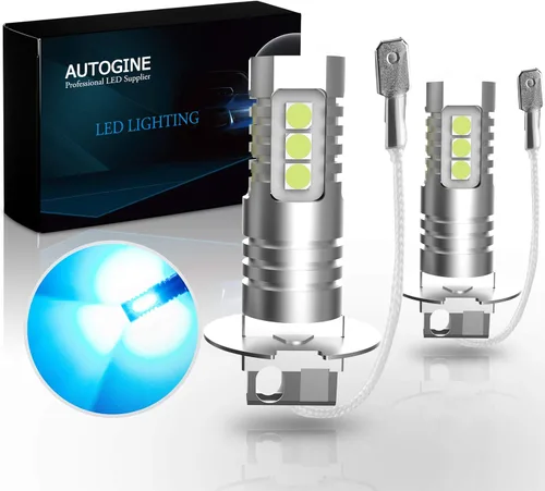 Vista 13 de AUTOGINE Bombillas LED antiniebla H3, 2000 lúmenes, extremadamente brillantes, 3030-SMD H3, bombillas LED con proyector para automóviles